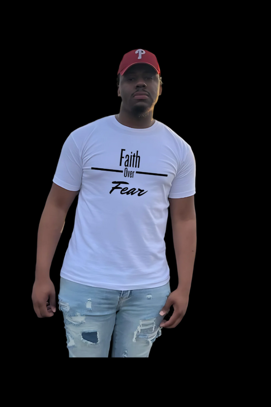 Faith Over Fear Men T-Shirt W/Black Letters