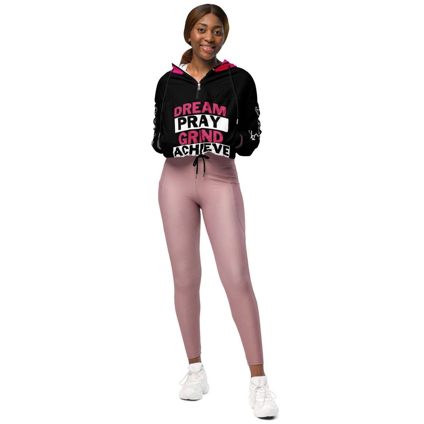 Dream Pray Grind Achieve Women’s cropped windbreaker